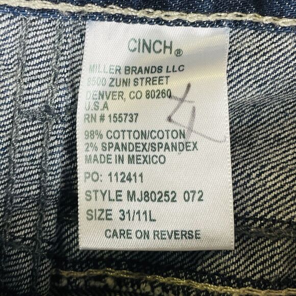 Cinch Rodeo Boot Cut Medium Wash Midrise Jeans Womens Juniors 11 x 31 Long - Picture 9 of 9